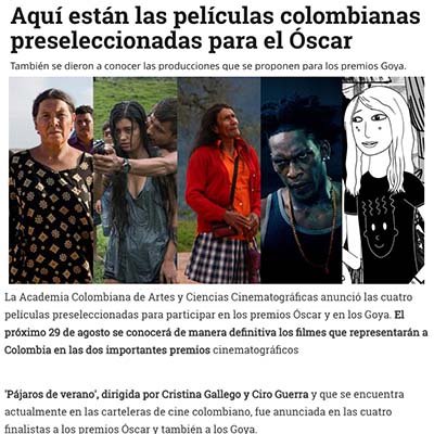  We Are The Heat selected for Oscar shortlist for Colombia 